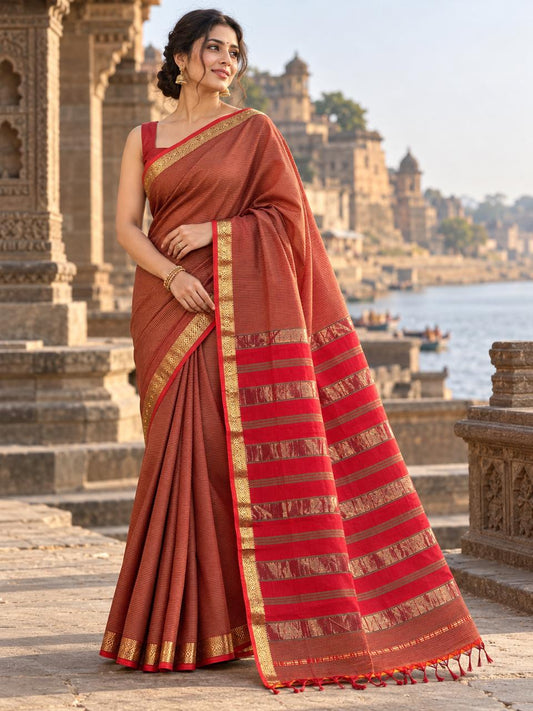 Rust Brown Garbha Reshmi