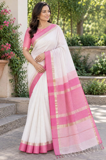 White & Fuschia Pink Classic